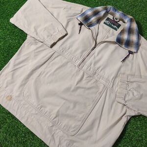 VTG JANSPORT JACKET OUTDOOR BIG FRONT + BACK POUCH OVERSIZED BAGGY PLAID 90S L